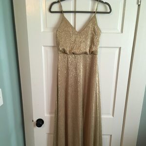 Lulus friend of the glam gold maxi dress